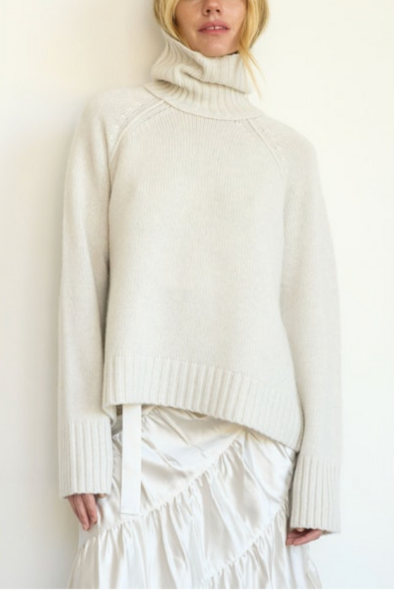 Cashmere chunky turtleneck in chiffon (ivory) found at Patricia in Southern Pines, NC