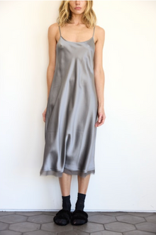  Brazeau Tricot Classic Slip Dress grey with organza petal found at Patricia in southern Pines, NC 