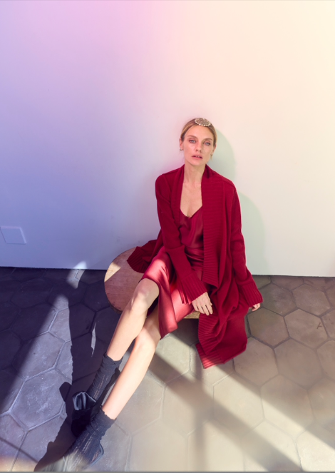 Classic Slip Dress with Organza Petal Scarlette