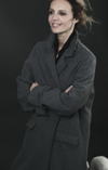 Straight Coat Raw Edges Black