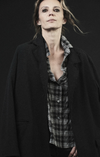 Straight Coat Raw Edges Black