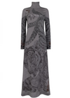 "Zouyu, Cry The Deer" Silk Marocain Dress Clay/Bone