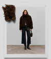 Fake Fur Jacket in Cinder Brown