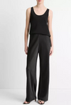 Colette High Waist Fluid Satin Bias Pant Black