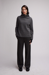 Wool Boucle Short Sweater Slate
