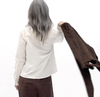 Poplin Shirt with Asymmetric Closure and Hem Natural