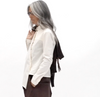 Poplin Shirt with Asymmetric Closure and Hem Natural
