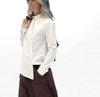 Poplin Shirt with Asymmetric Closure and Hem Natural