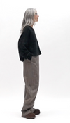 High Waist Curved Leg Trouser Noce Herringbone