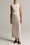 Side Slit Slip Skirt Champagne