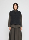 Extra Fine Merino Wool Polo Vest Pullover Charcoal
