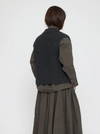 Extra Fine Merino Wool Polo Vest Pullover Charcoal