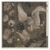 "Wind Dancer, Heaven Caller" 135cm x 135cm Wool/Silk Scarf Bronze/Umber