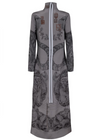 "Zouyu, Cry The Deer" Silk Marocain Dress Clay/Bone