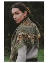Secret Garden Golded Green Wool/Silk Scarf