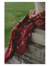 Secret Garden Bordeaux Wool/Silk Scarf