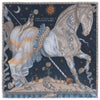 "The Celestial Steed" Scarf in Mercury/Moonstone (42cm x 42 cm)