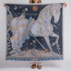 "The Celestial Steed" Wool/Silk Scarf in Mercury/Moonstone (135cm x 135cm)