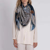 "The Celestial Steed" Wool/Silk Scarf in Mercury/Moonstone (135cm x 135cm)