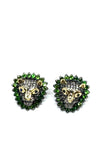 Tsavorite and Diamond Lion Earrings