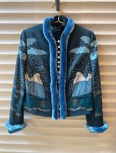 Sabina Savage "The Snow Lion" Silk Trim Wool Jacket