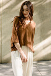 Natalie Busby Off the Cuff V-Neck Coffee