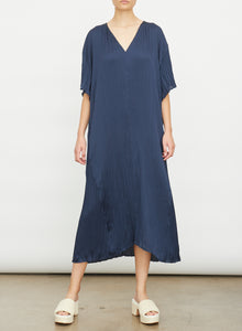  Vince Coastal Blue Crushed Short Sleeve V-Neck Dress found at Patricia in Southern Pines, NC