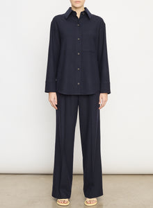  Vince coastal blue brushed wool flannel shirt found at Patricia in Southern Pines, NC