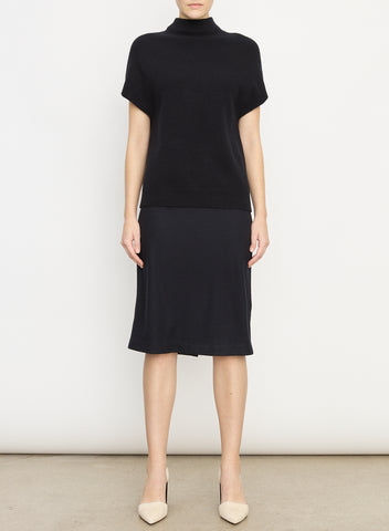 Vince Black Wool and Cashmere Mock Neck Popover Sweater