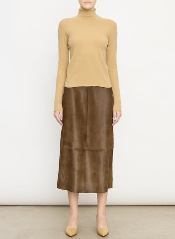 Vince Cashew Cashmere and Wool Slim Turtleneck Sweater