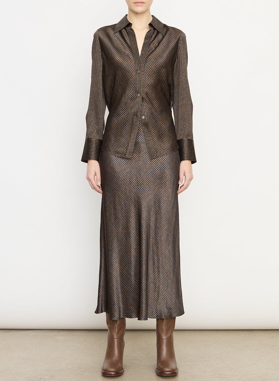 Vince black and camel houndstooth Bias slip skirt found at Patricia in southern Pines, NC