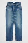 Blue jeans on a white background