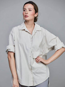  Pocket Cotton Short Shirt Begie