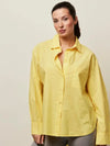 Boyfriend Cotton Short Shirt - Yellow