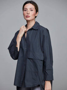  Pocket Cotton Short Shirt Almost black