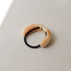 Wide Arch Resin Ponytail Hair Tie | Beige