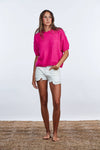 Alpaca Short Sleeve T Sweater Light Grey