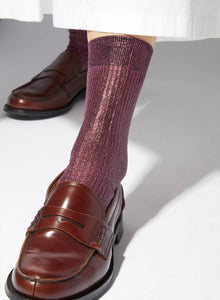  One Ribbed Laminated Socks