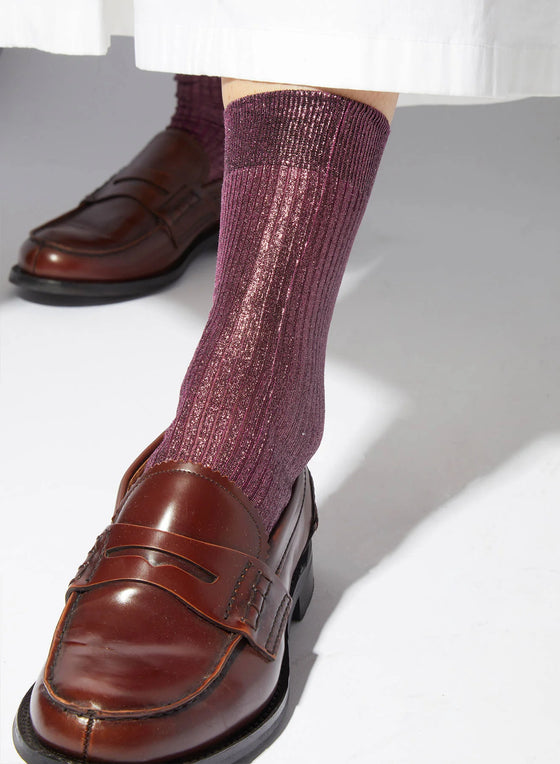 One Ribbed Laminated Socks