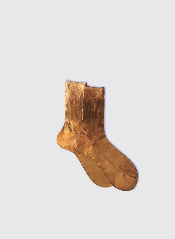 One Ribbed Laminated Socks