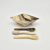 Horn Spice Bowl with Spoon: Brown