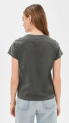 Classic Ciao Tee - Flocked Block in Faded Black