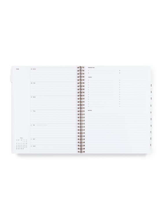 2025 Year Task Planner : Charcoal Gray
