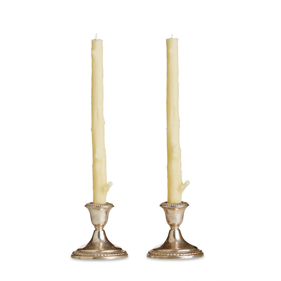 Cedar Candlesticks Pair in White Chocolate