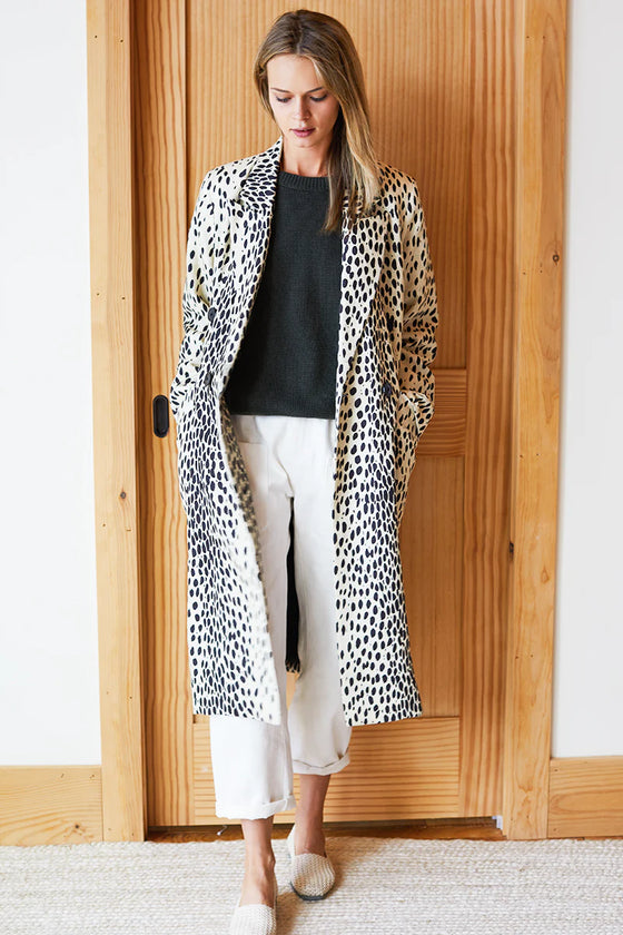 Bowery Coat Leopard Linen