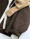 Floral Short Ruffle Cropped Jacket in Brown