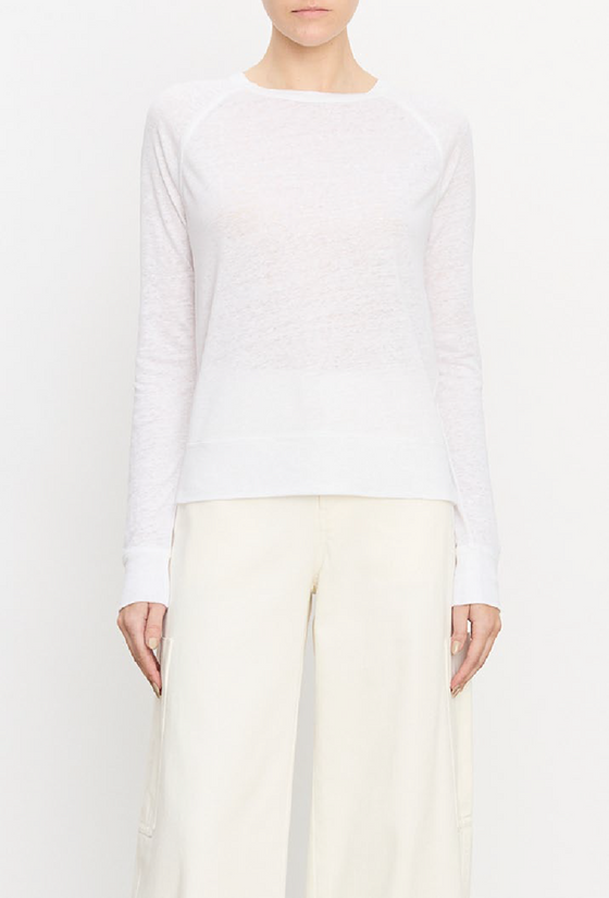 Vince White Linen Long Sleeve Raglan Pullover found at Patricia in Southern Pines, NC