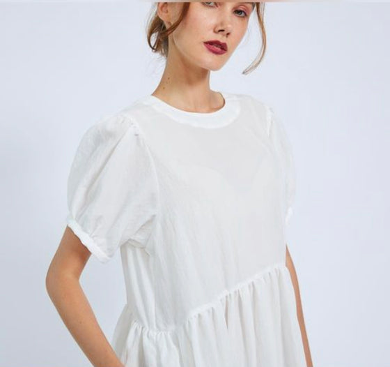 Shosh Puff Dress in Powder