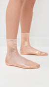 One Ribbed Laminated Socks