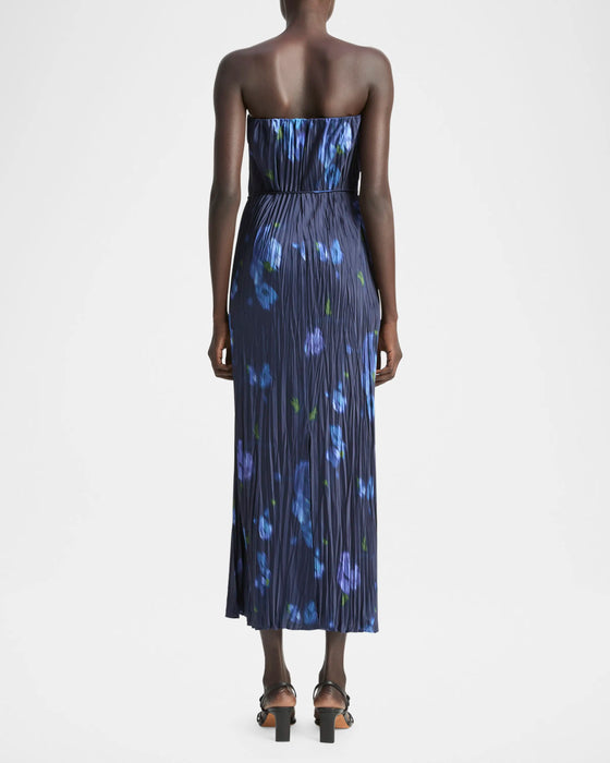 Poppy Blur Crushed Column Dress Midnight